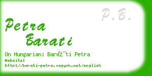 petra barati business card